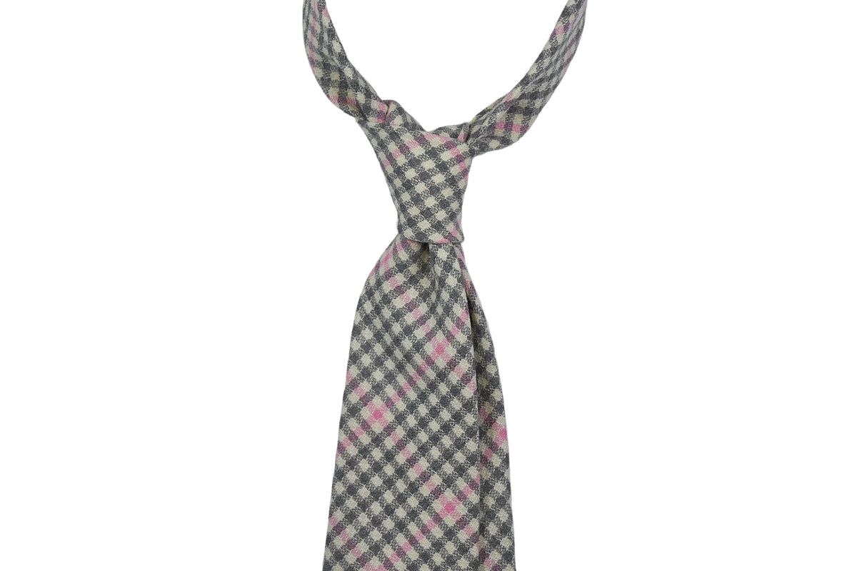 Grey Pink Crepe Overcheck