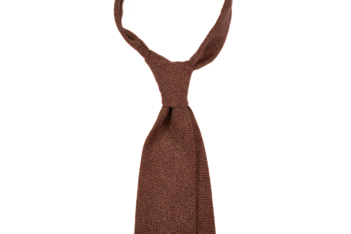 Rust Cashmere Herringbone