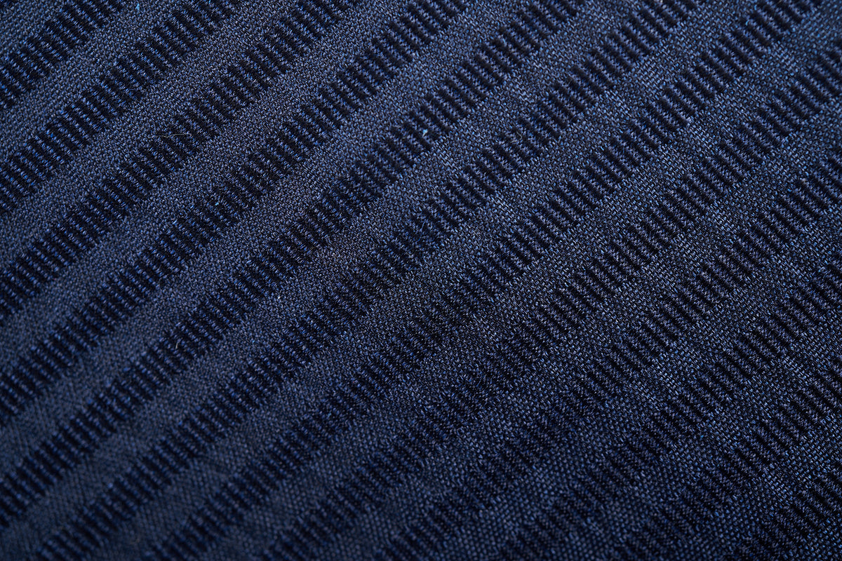 Navy Seersucker in Silk