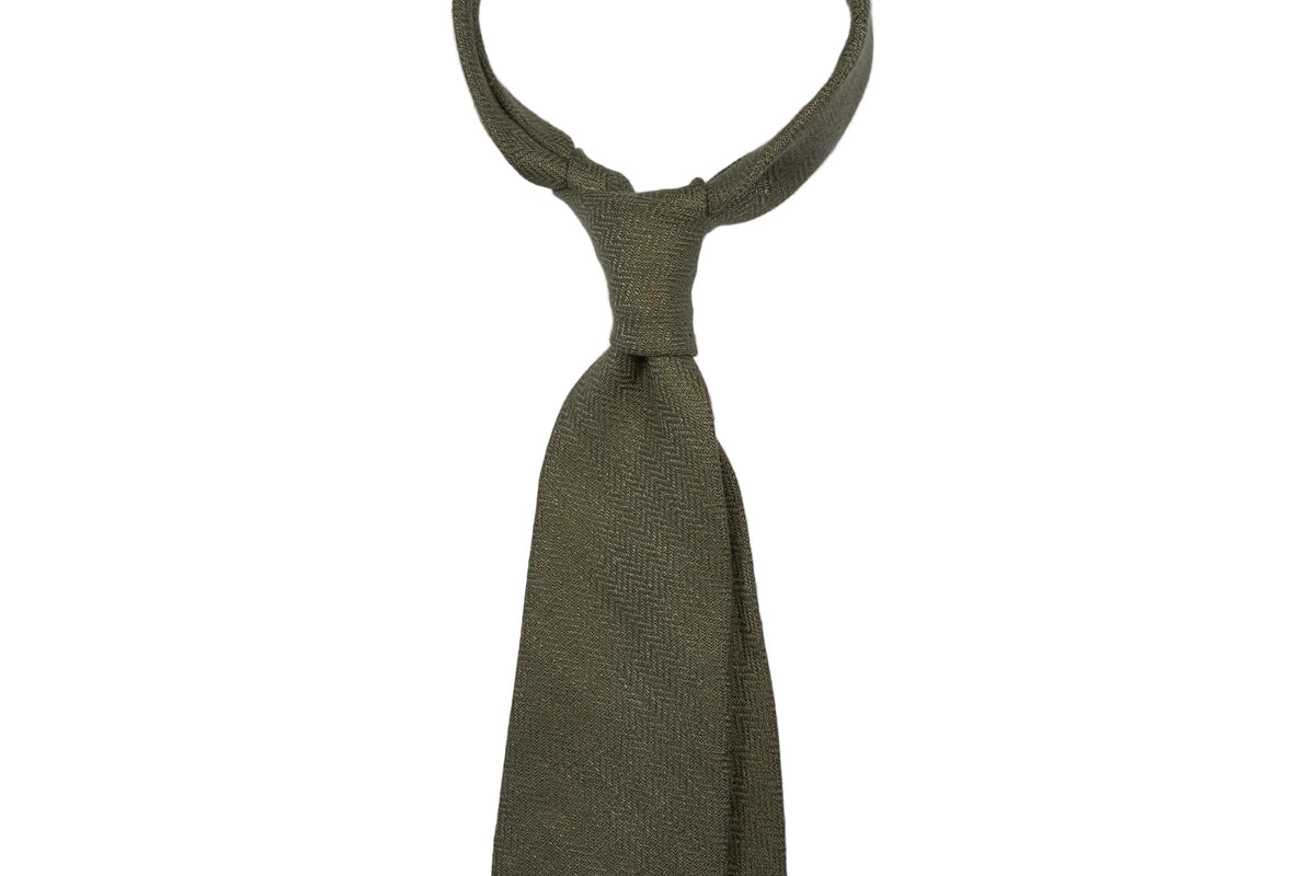 Pistachio Herringbone Silk Linen