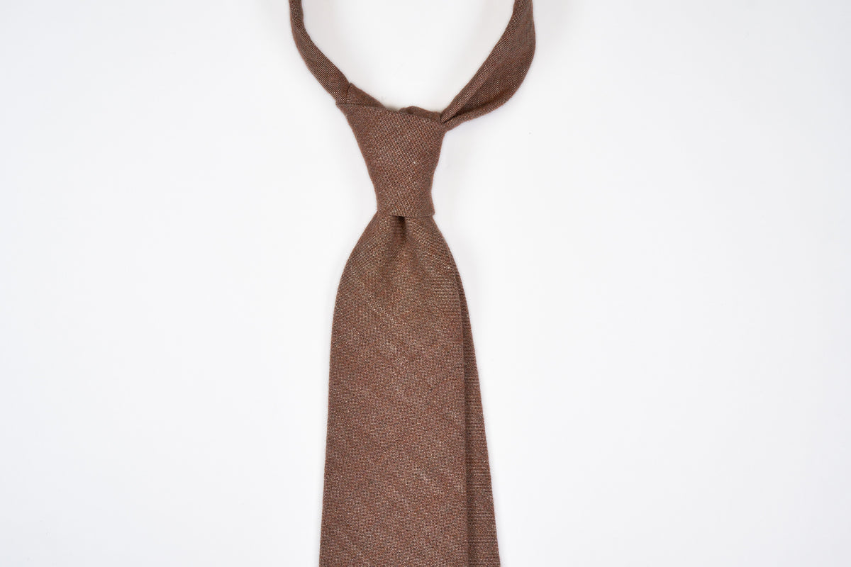 Brown Melange Linen Wool
