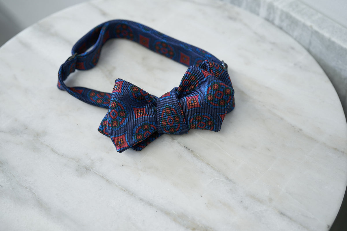 Navy Large Motif Ancient Madder Bow Tie (OOS)