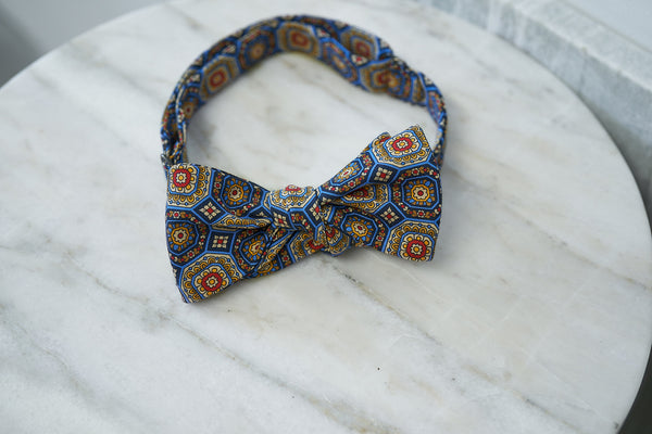 Blue Octagons Madder Bow Tie (last piece)