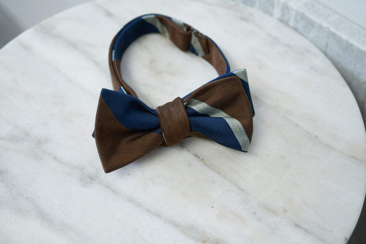 Brown-Blue Block Repp Bow Tie (OOS)
