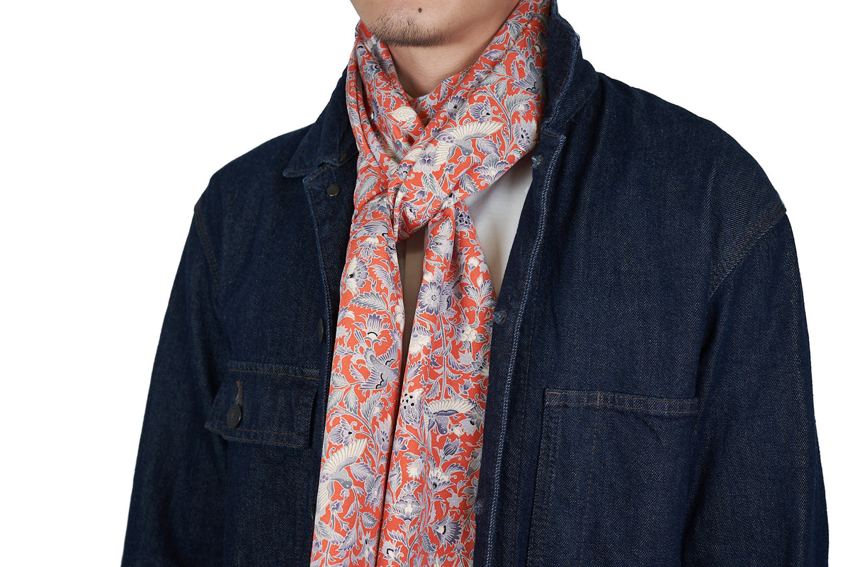Scarf: Coral Birds