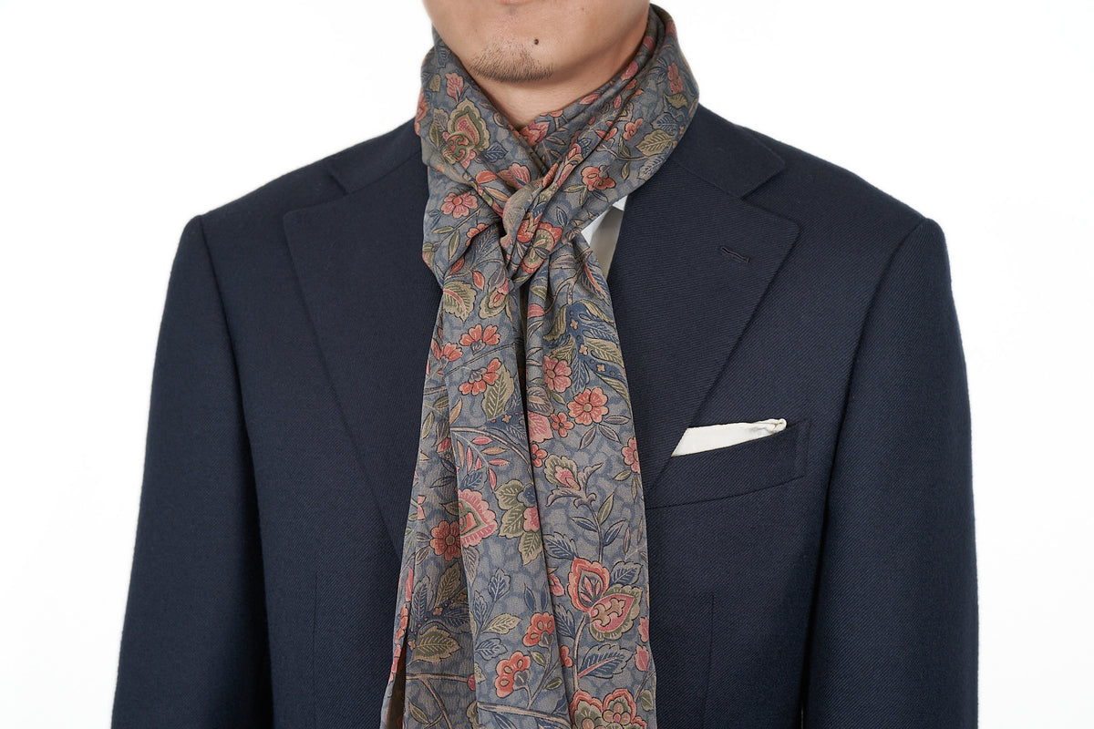 Scarf: Muted Blue Gardens