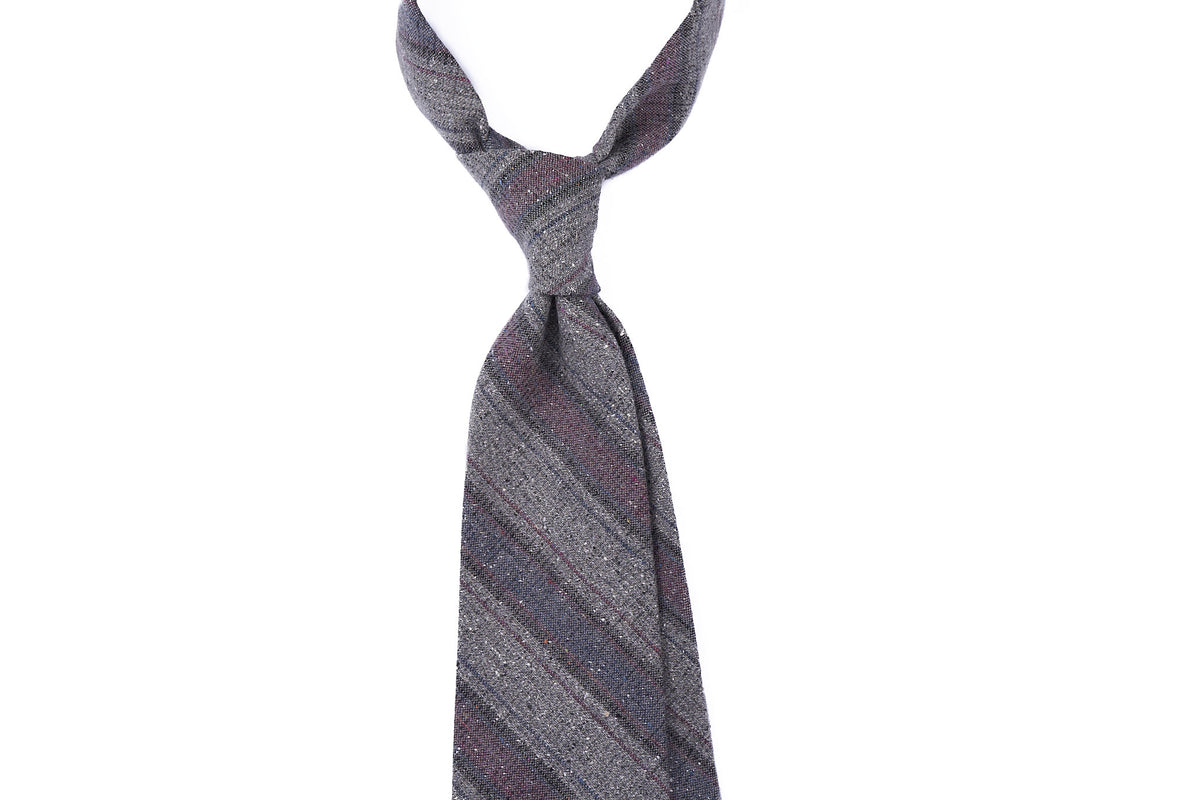 Grey-Red Melange Stripes