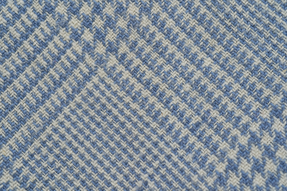 White-Blue Glencheck Bow Tie
