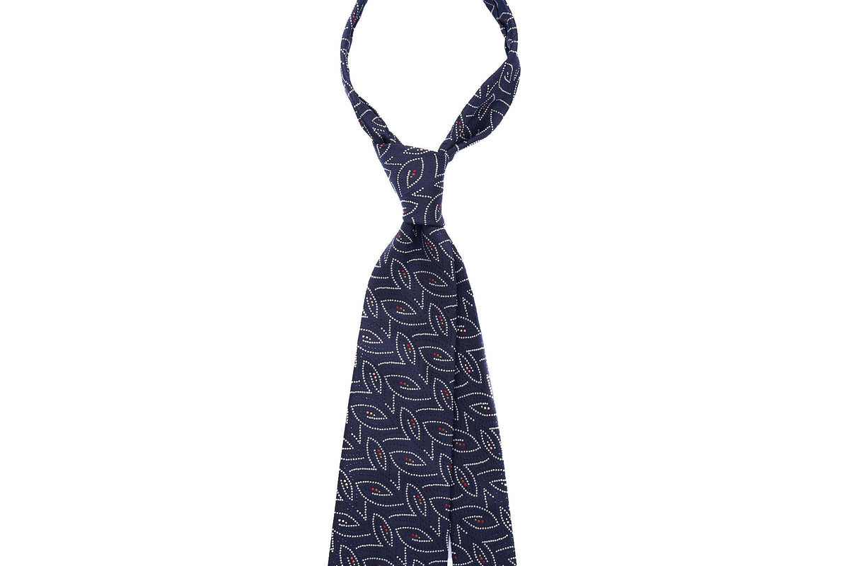 Navy Dotted Leaves