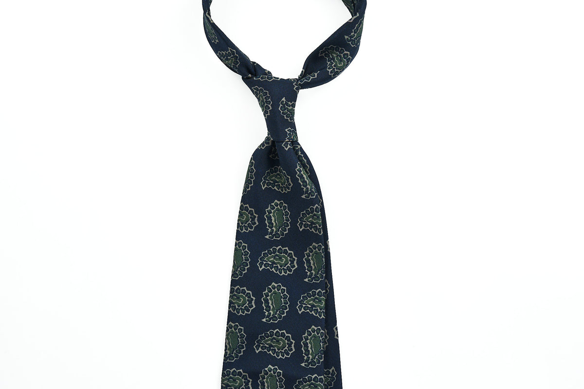 Navy-Green Medium Paisley