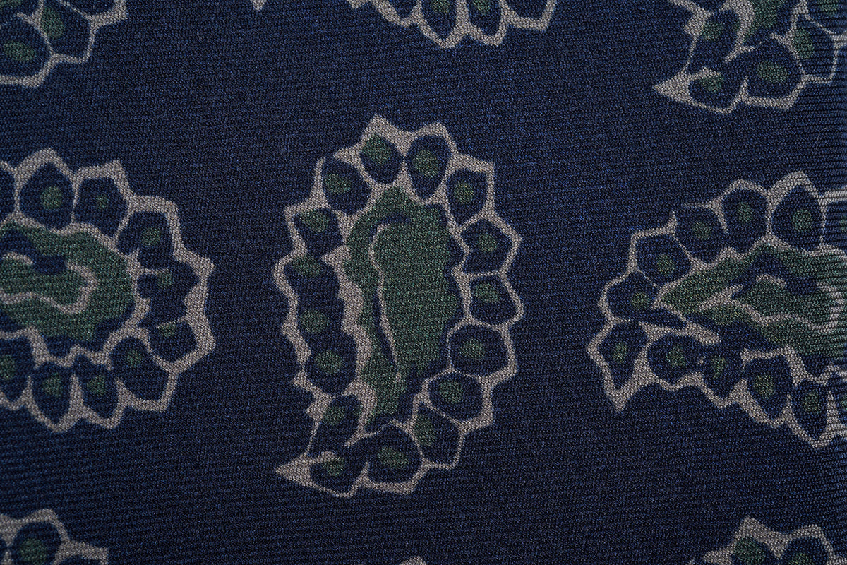 Navy-Green Medium Paisley