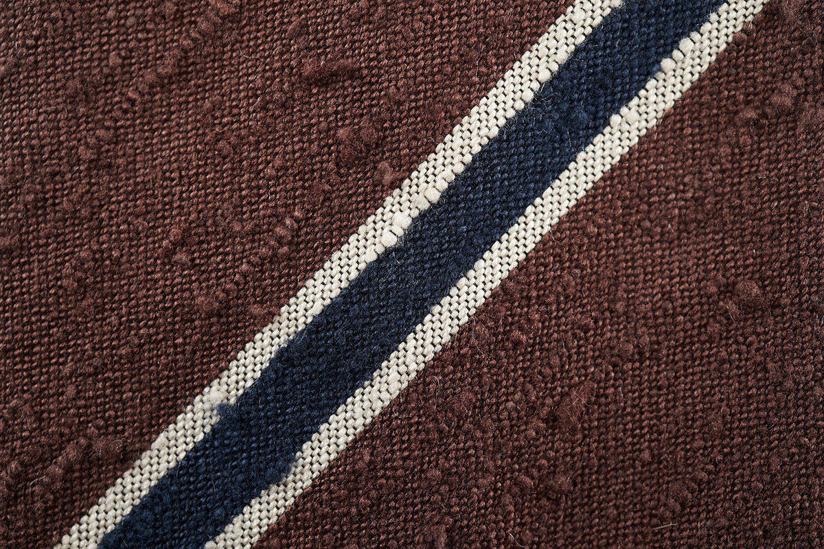 Chocolate Blue Striped Shantung