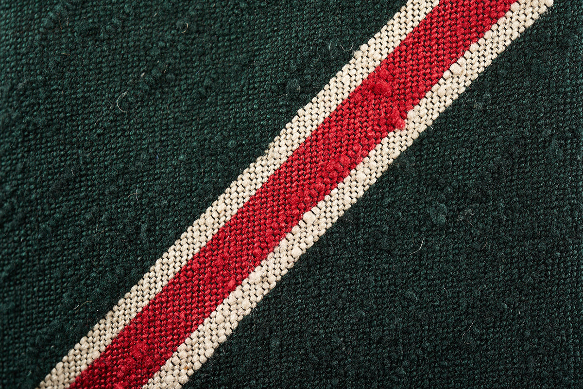 Green Red Striped Shantung