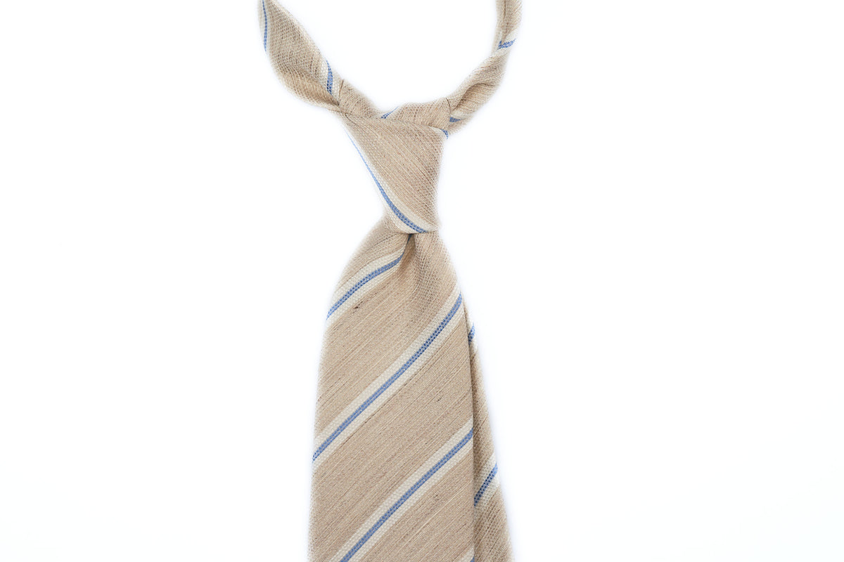 Tan with Light Blue Stripes