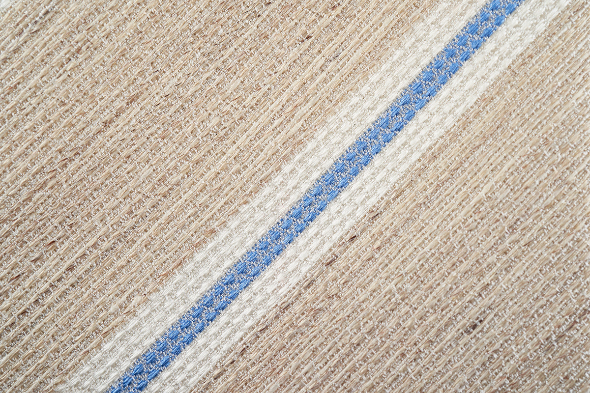 Tan with Light Blue Stripes
