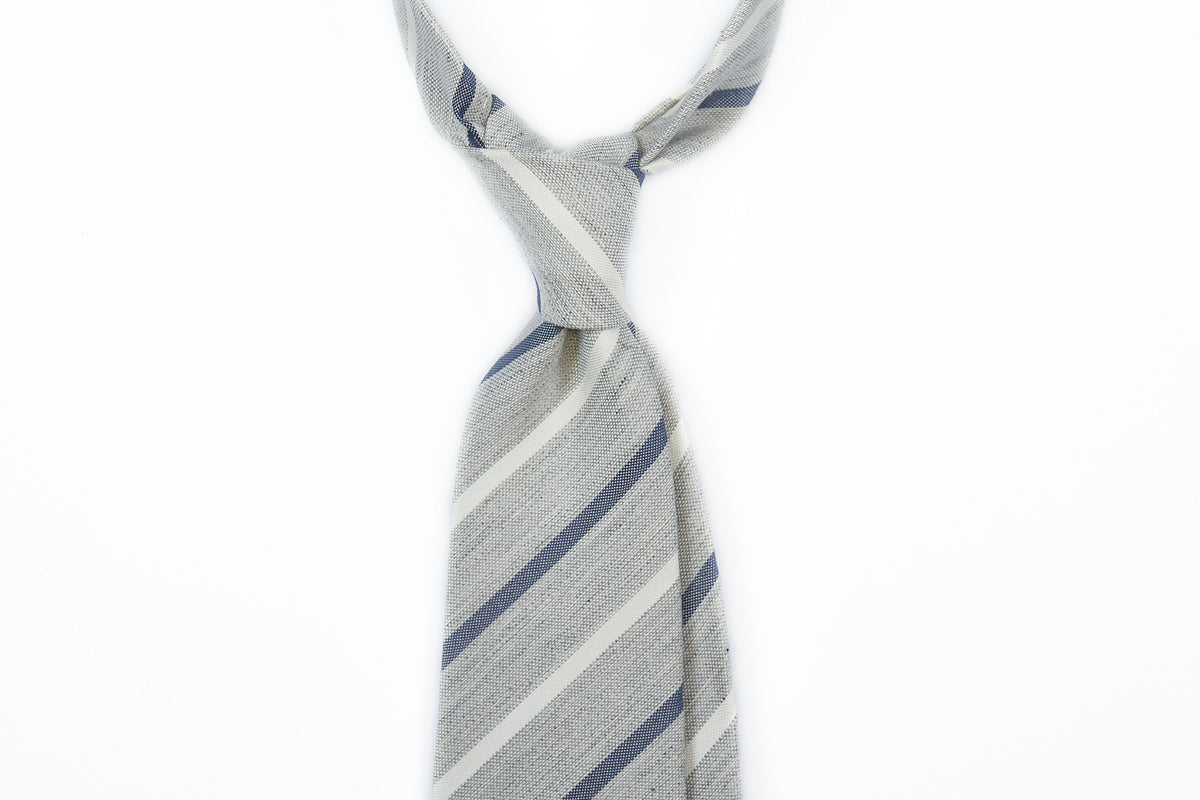 Grey with Blue & White Stripes