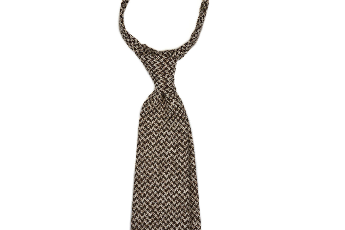Brown-Cream Melange Houndstooth