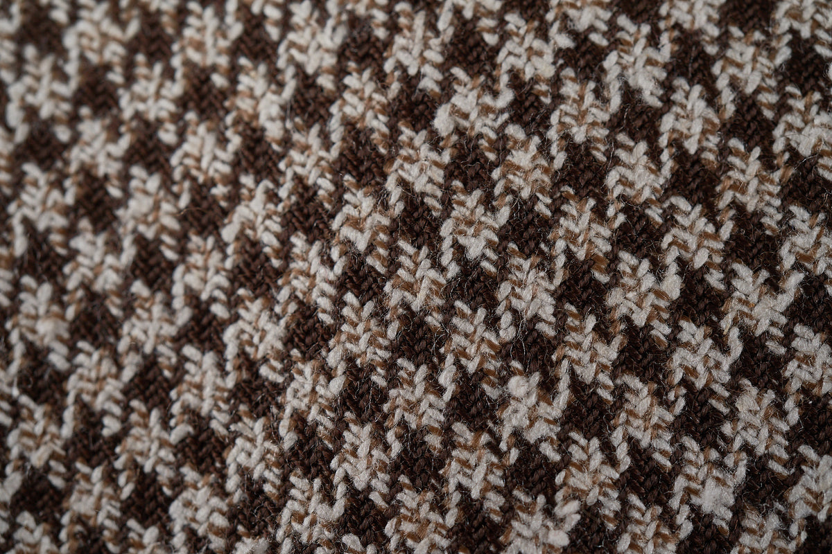 Brown-Cream Melange Houndstooth