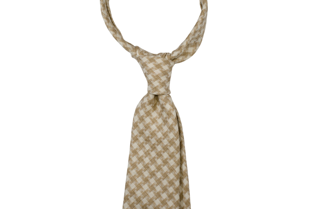 Loro Piana Tan Houndstooth