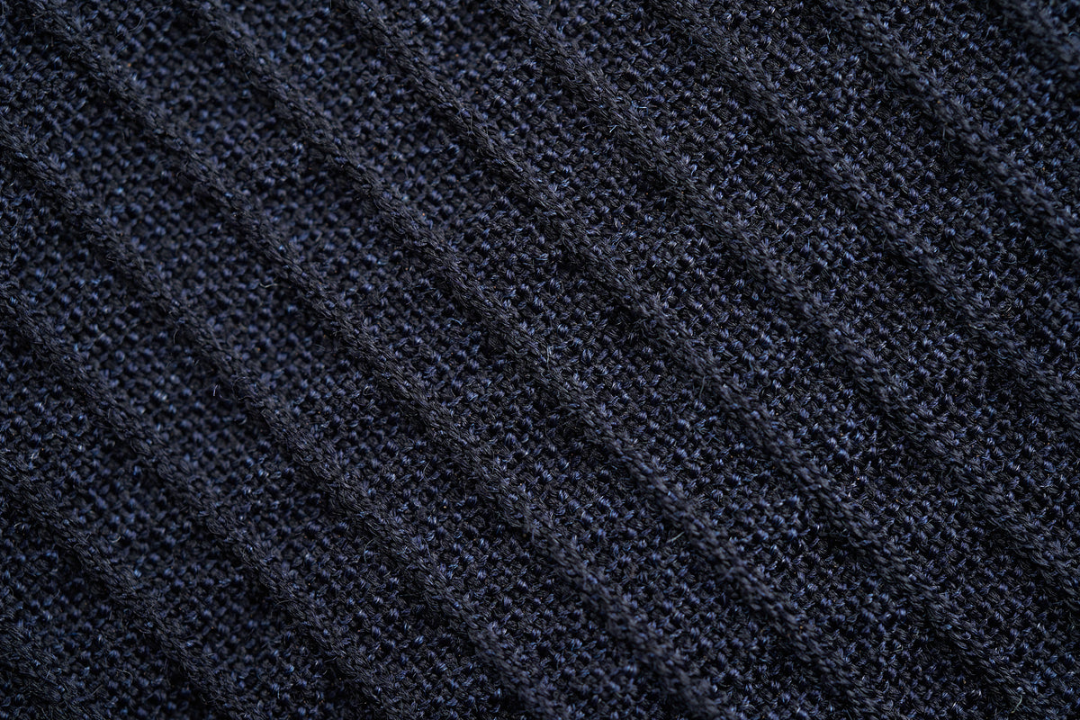 Navy Wool Seersucker