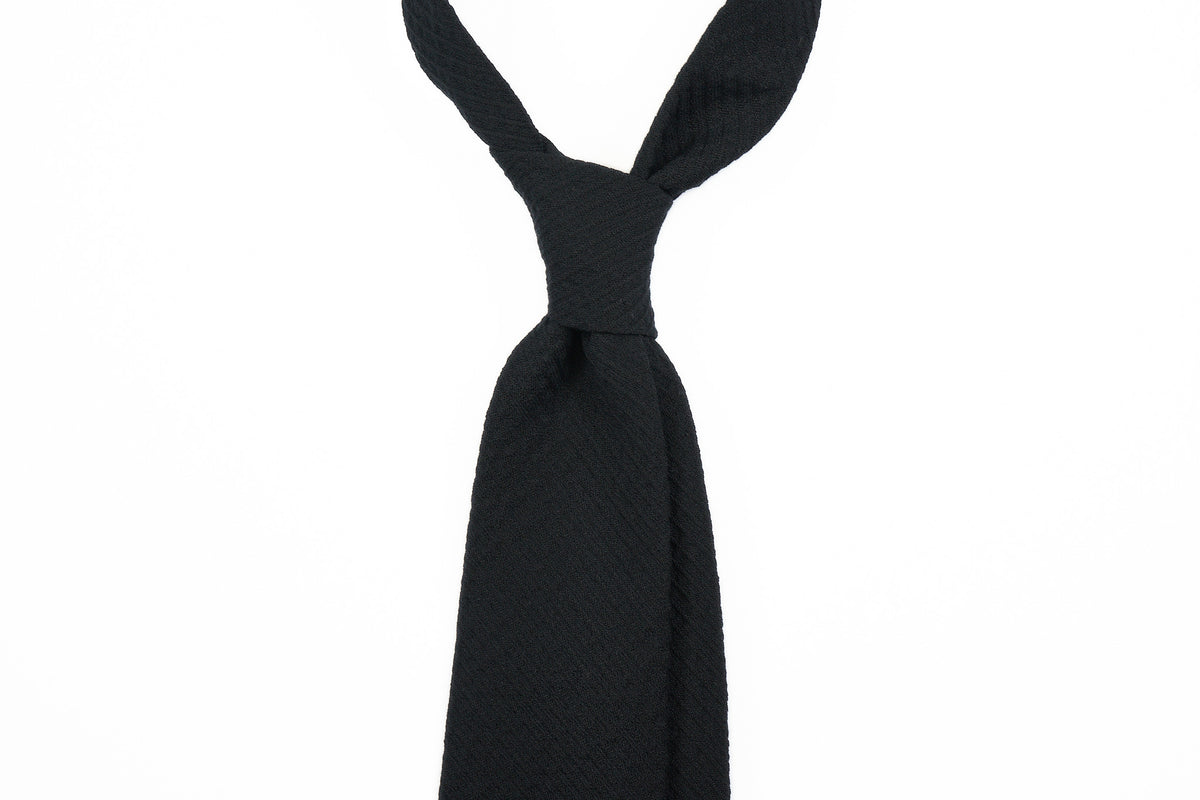 Black Wool Seersucker