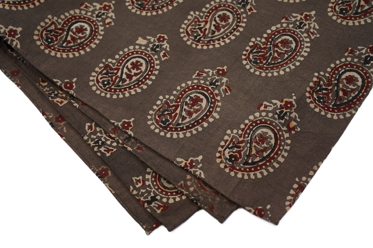 Taupe Paisley Block Print Neckerchief (OOS)