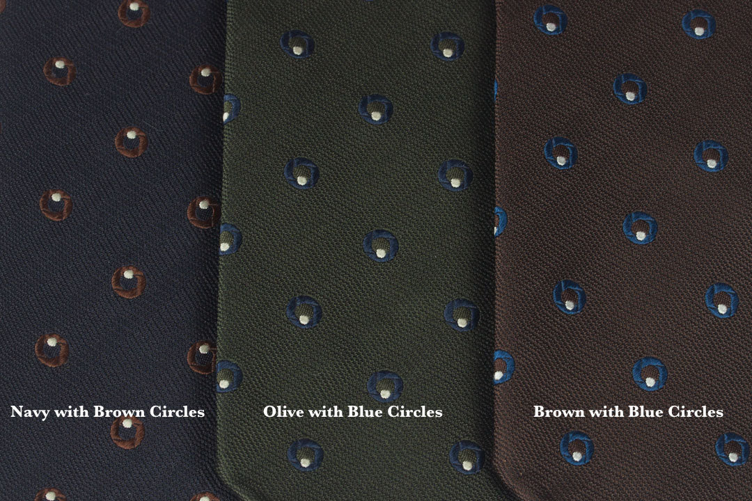 Brown with Blue Circles Bow Tie