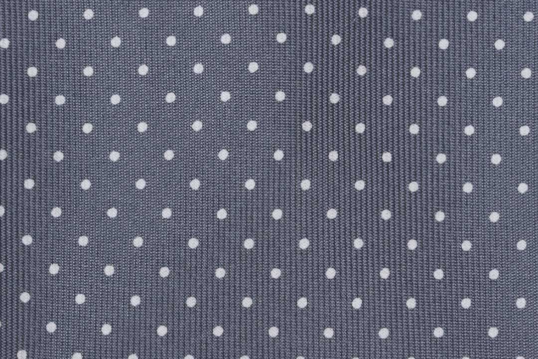 Grey-White Printed Dots Bow Tie