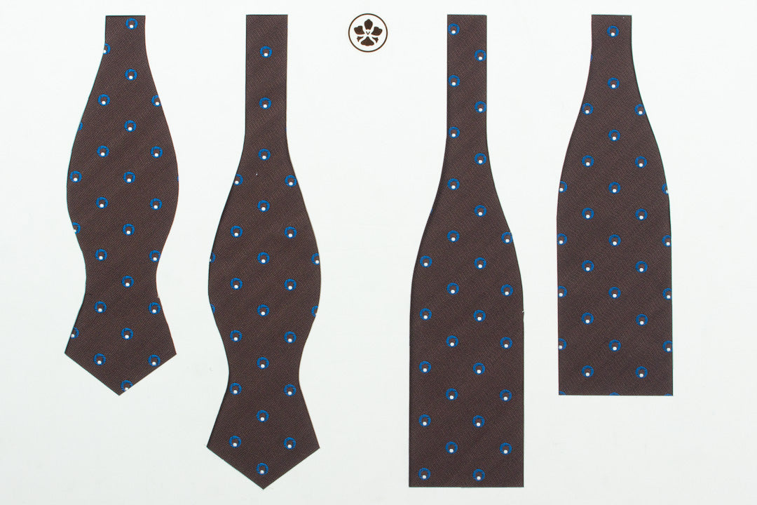Brown with Blue Circles Bow Tie