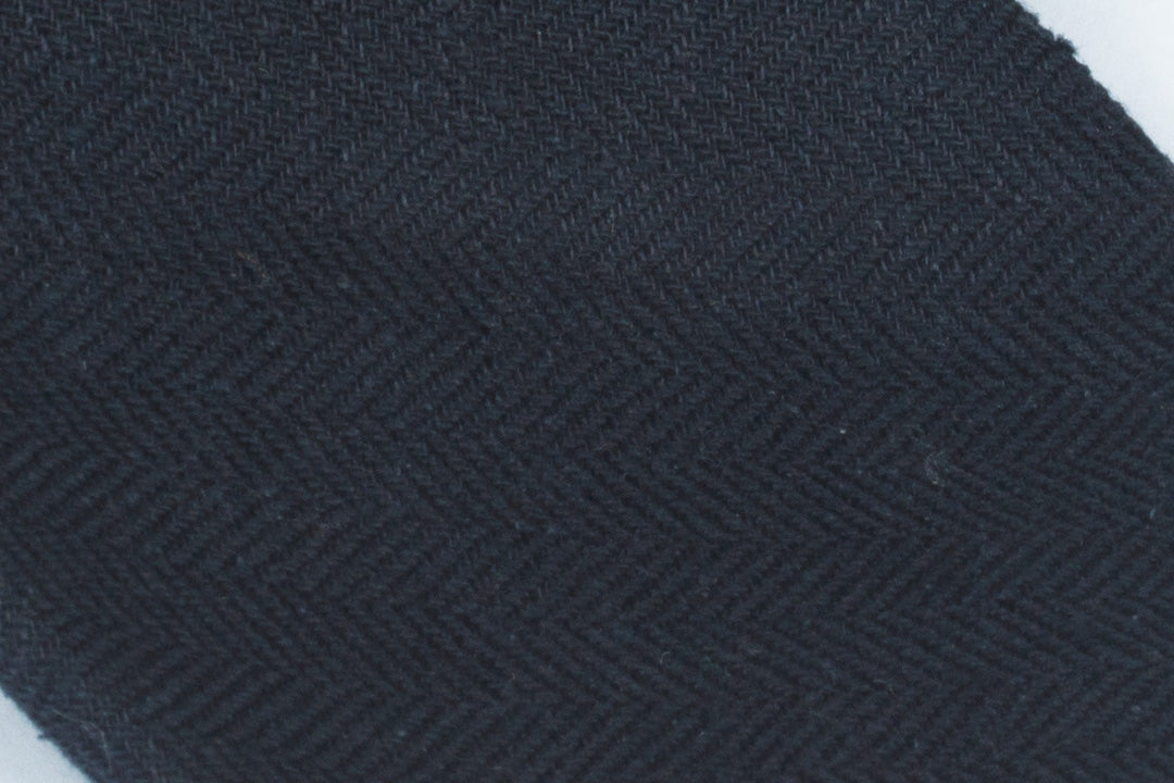 Navy Silk Linen Herringbone Bow Tie