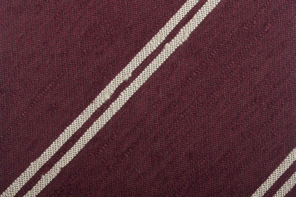 Burgundy-Cream Double Bar Shantung Bow Tie