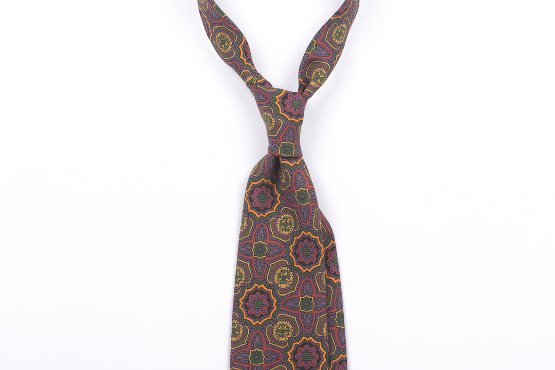 Purple & Yellow Large Floral Motif Madder
