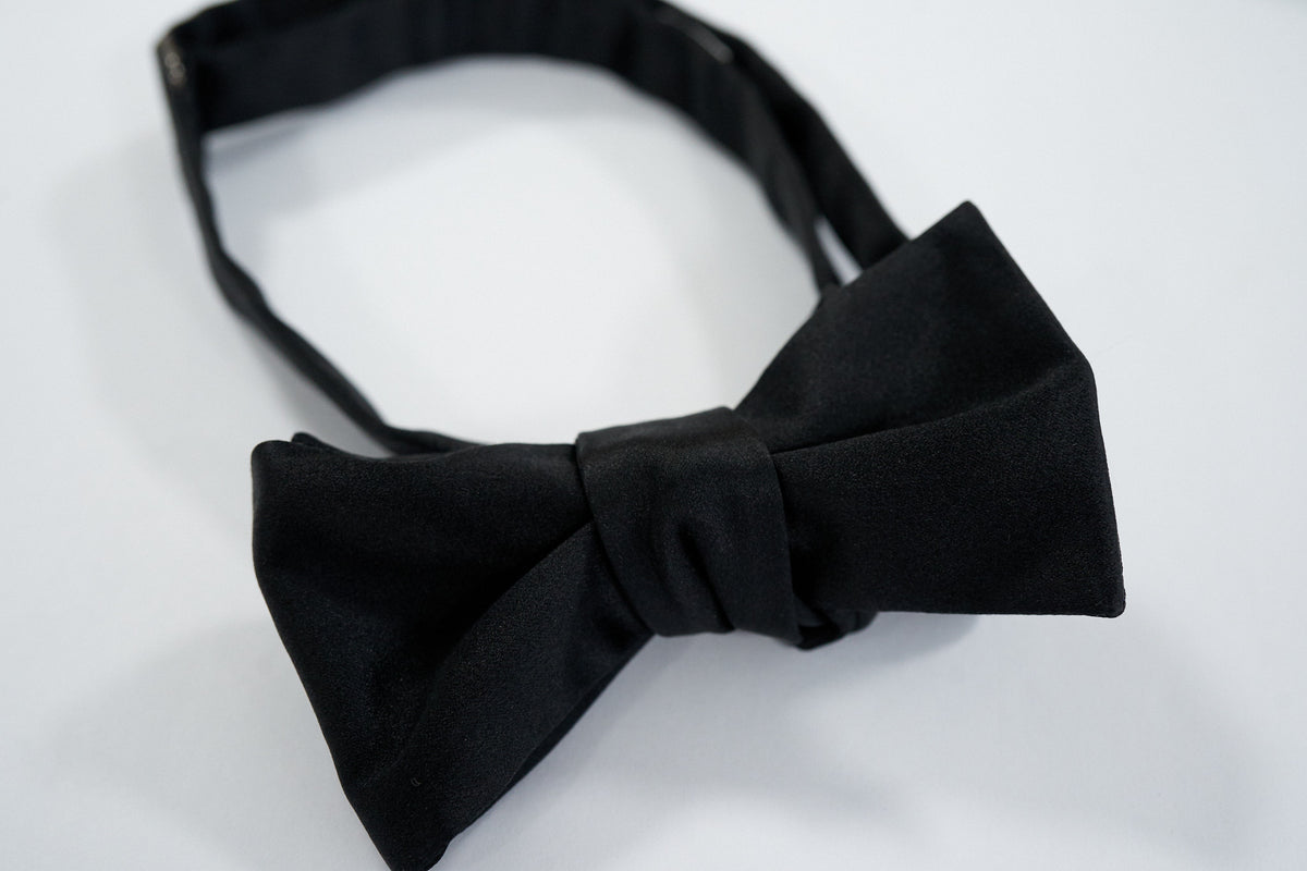 Black Satin Bow Tie