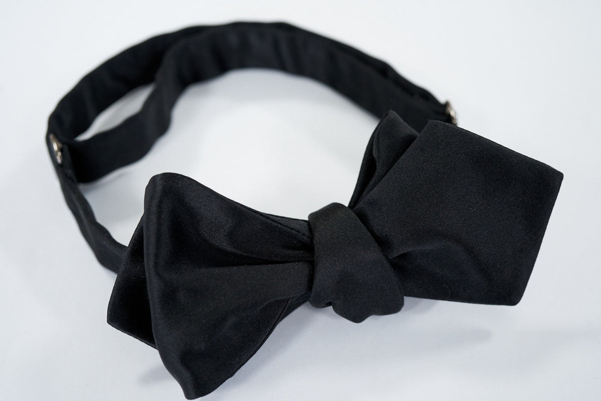 Black Satin Bow Tie