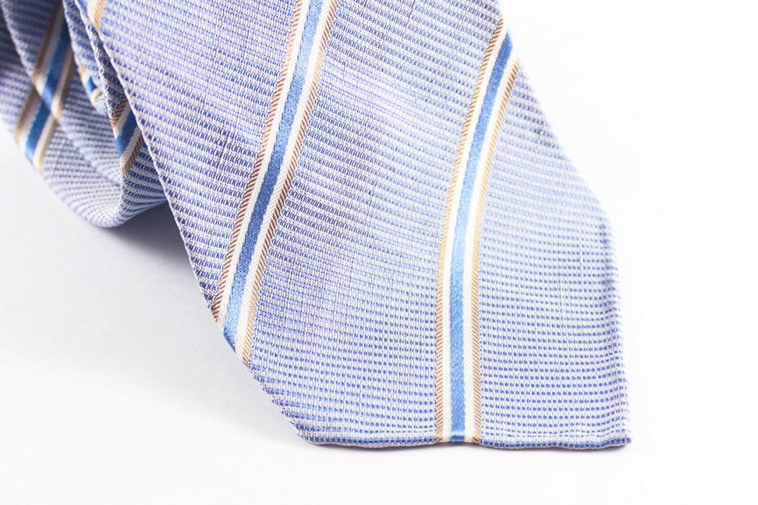 Light Blue Silk Linen Repp