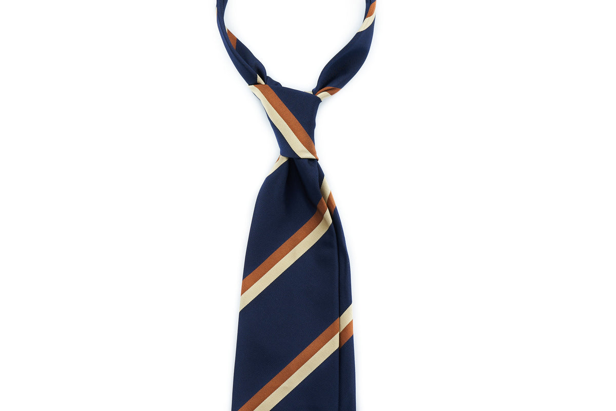 Navy-Pumpkin Mogador Stripes