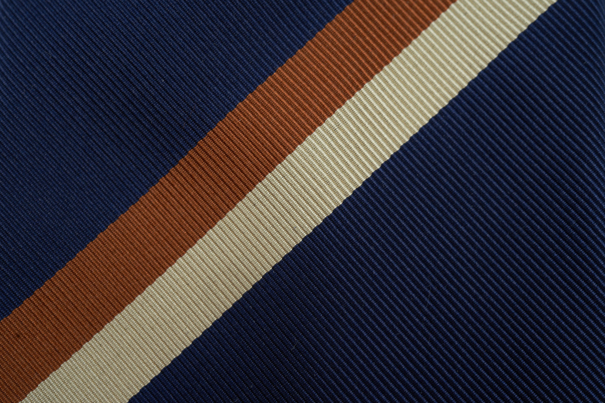 Navy-Pumpkin Mogador Stripes