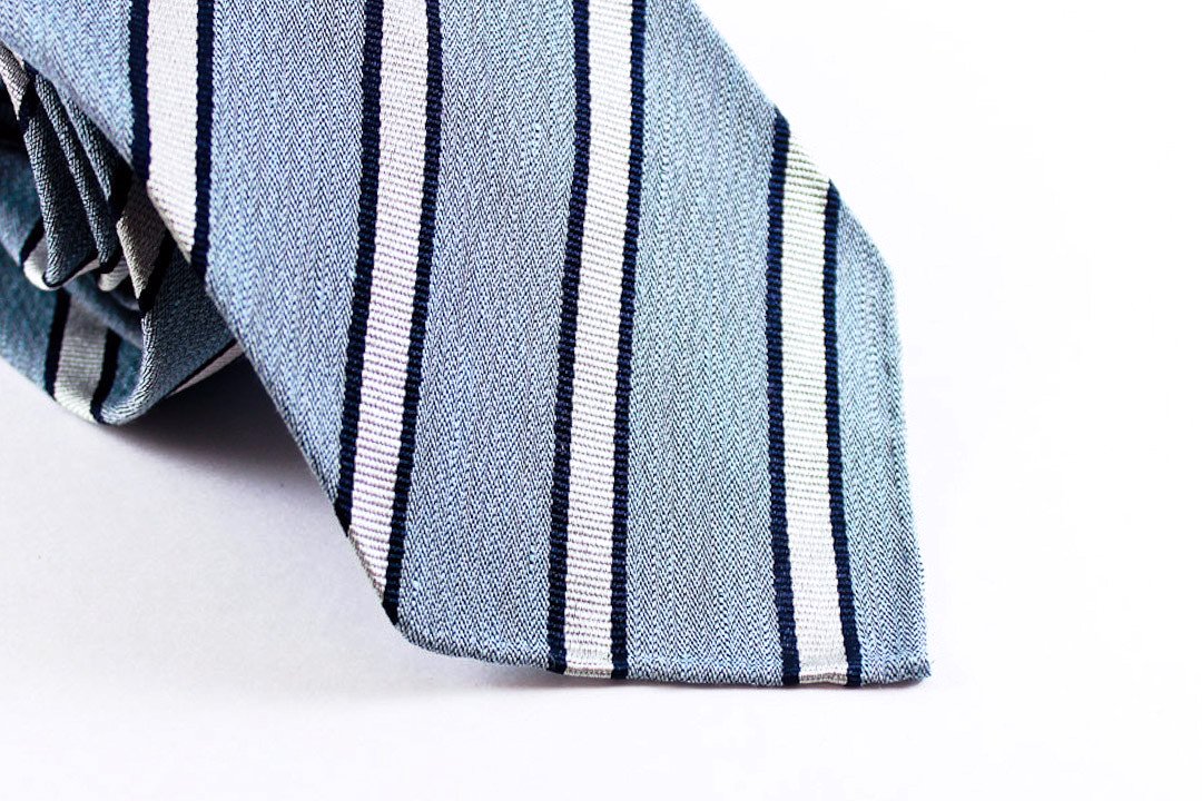 Blue Mélange Linen Silk Repp