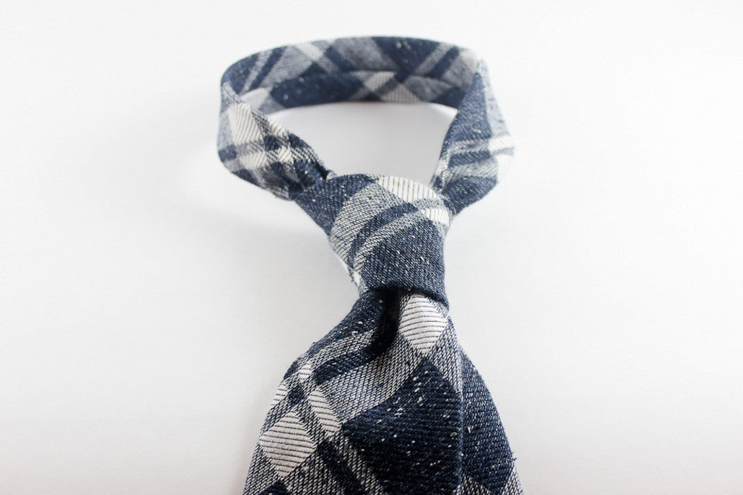 Blue Plaid in Silk Wool