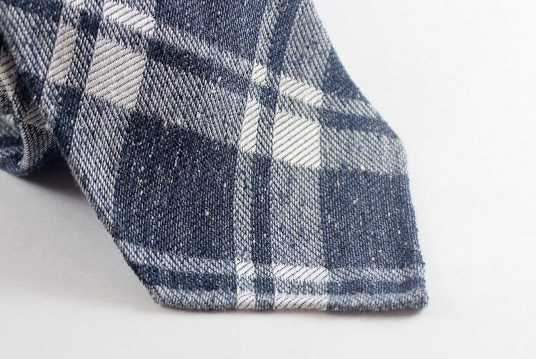 Blue Plaid in Silk Wool