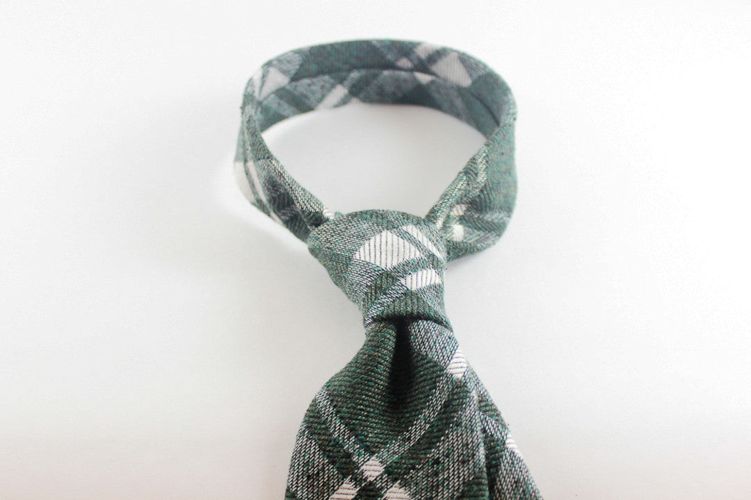 Moss Green Plaid in Silk Wool