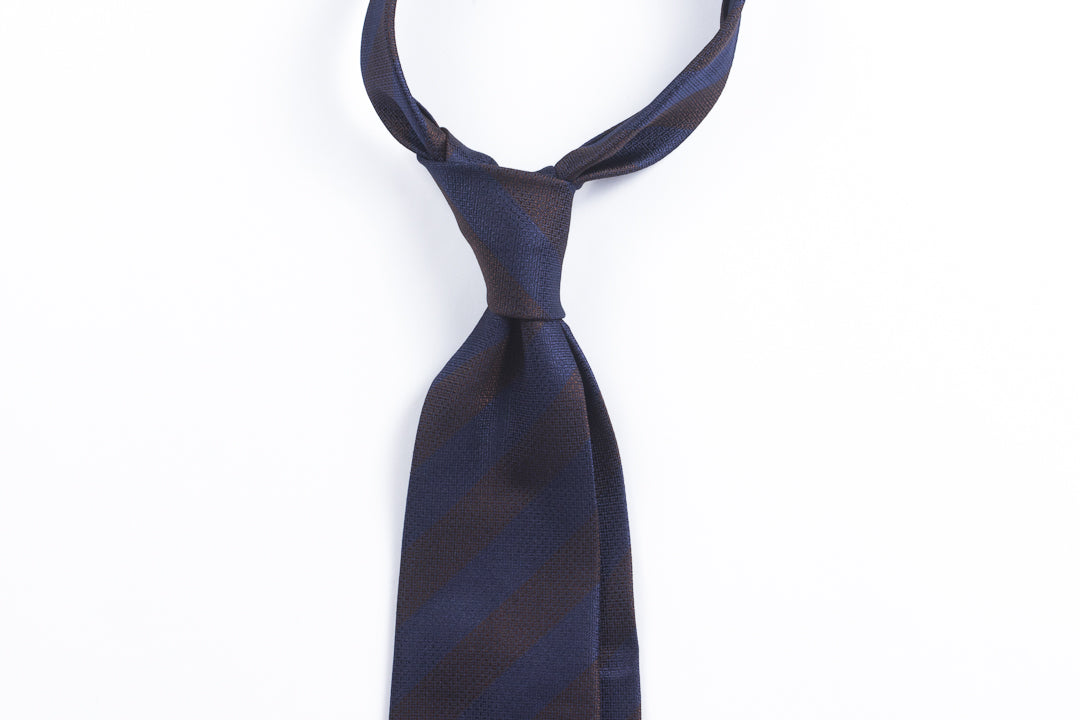 Navy-Brown Block Stripes