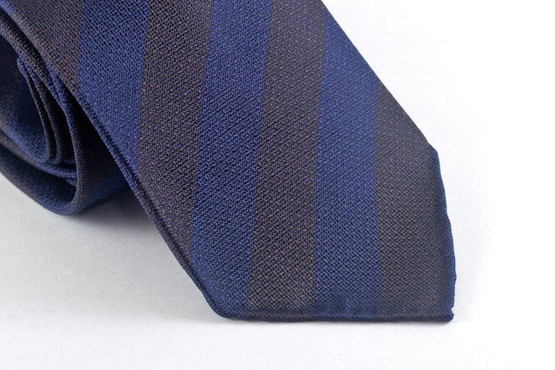 Navy-Brown Block Stripes