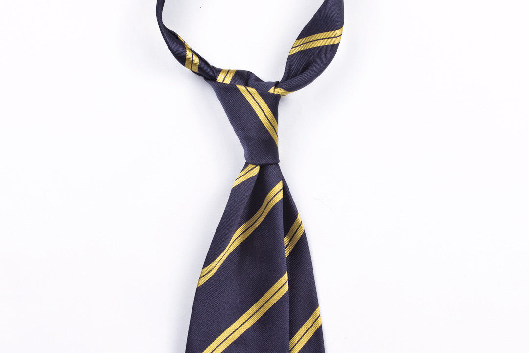 Navy-Yellow Double Bar Repp