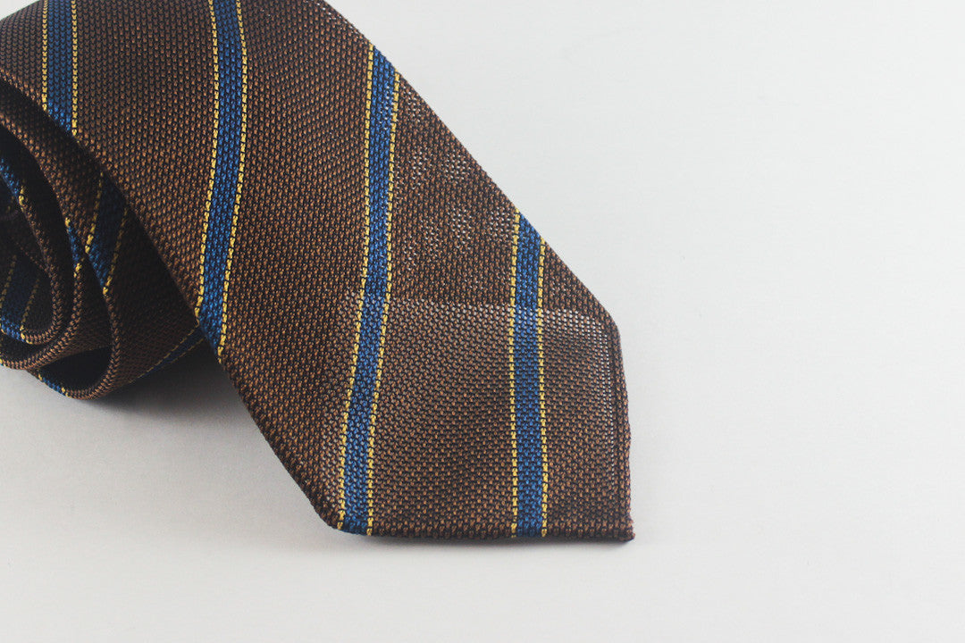 Mocha-Blue Striped Grenadine (Piccola weave)