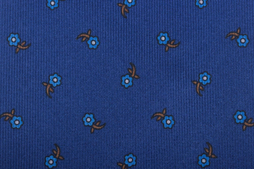 Blue Small Flowers Bow Tie