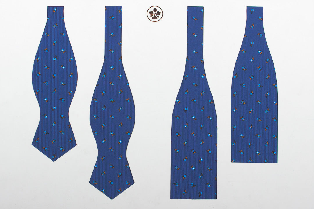 Blue Small Flowers Bow Tie