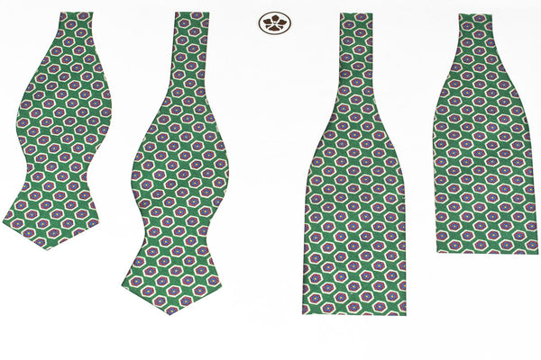 Green Hexagons Bow Tie
