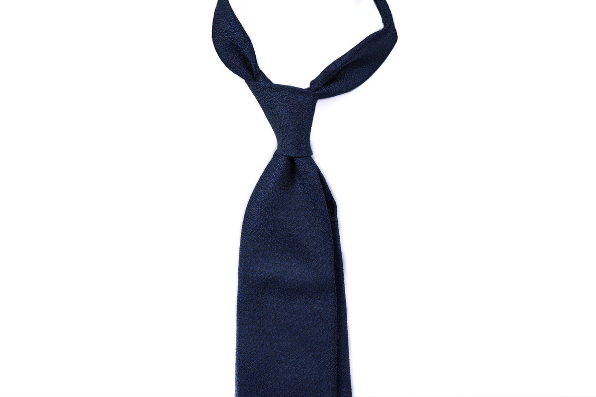 Solid Navy Fancy Weave