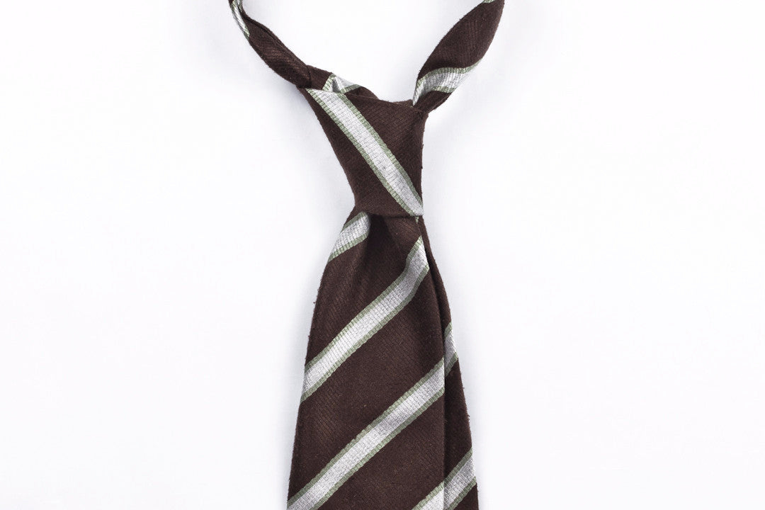 Brown-Mint Brushed Repp